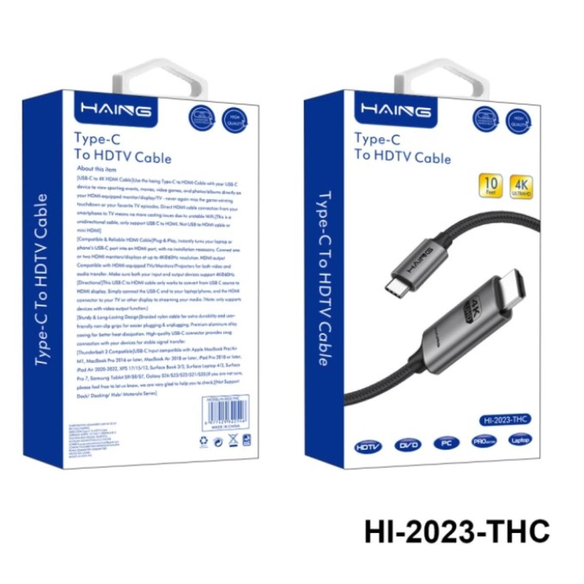 HAING HI-2023-THC-3M Type-C to HDMI HDTV Cable 3M HAING HI-2023-THC-3M Type-C to HDMI HDTV Cable 3M